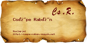 Csépe Rabán névjegykártya